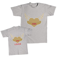 Daddy and Me Outfits Father Heart Wings - Father Lover Heart Wings Cotton