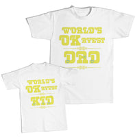 Daddy and Me Outfits Worlds Okayest Dad Heart - Worlds Kid Heart Cotton