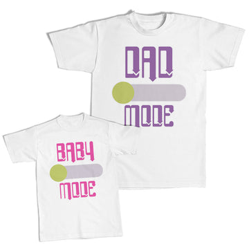 Daddy and Me Outfits Dad Mode Button Arrow - Baby Mode Button Arrow Cotton