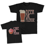 Daddy and Me Outfits Beer Ok Please Beer Glass - Cake Ok Please Cupcake Cotton