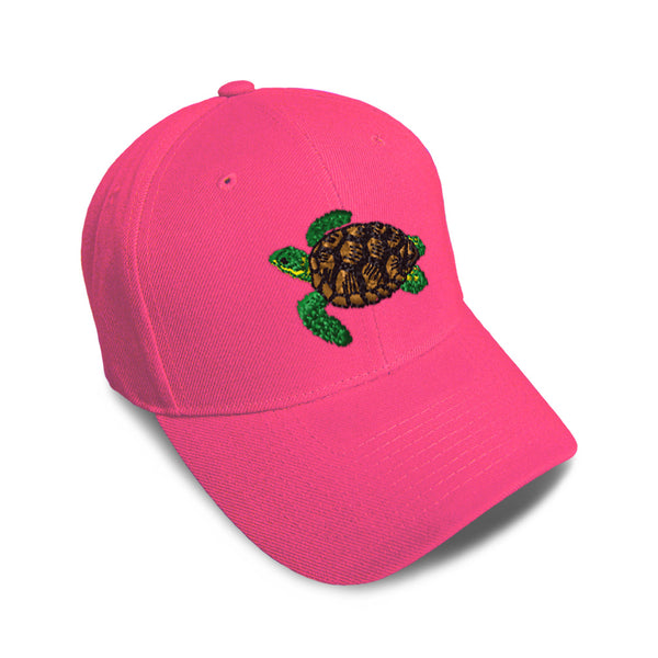Kids Baseball Hat Sea Turtle A Embroidery Toddler Cap Cotton - Cute Rascals