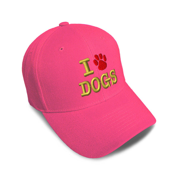 Kids Baseball Hat I Love Dogs Embroidery Toddler Cap Cotton - Cute Rascals
