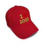 Kids Baseball Hat I Love Dogs Embroidery Toddler Cap Cotton - Cute Rascals