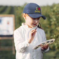 Kids Baseball Hat I Love Dogs Embroidery Toddler Cap Cotton - Cute Rascals