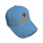 Kids Baseball Hat I Love Cats Embroidery Toddler Cap Cotton - Cute Rascals