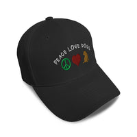 Kids Baseball Hat Peace Love Dogs Embroidery Toddler Cap Cotton - Cute Rascals