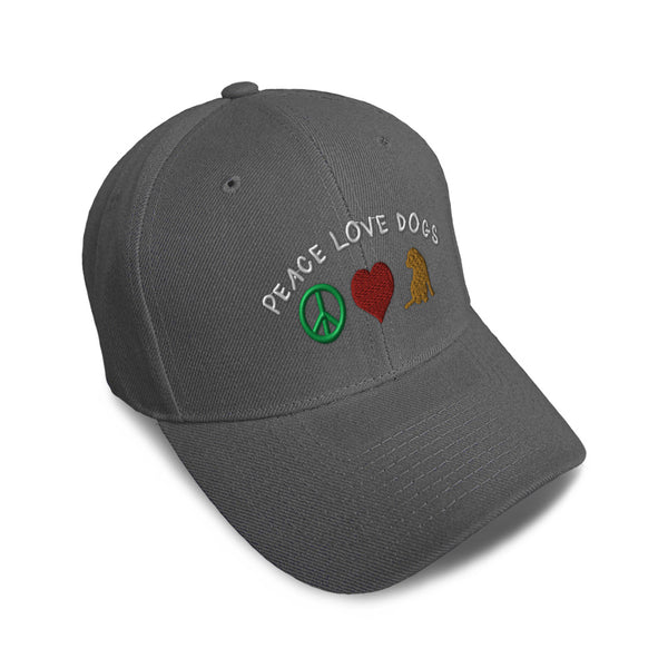 Kids Baseball Hat Peace Love Dogs Embroidery Toddler Cap Cotton - Cute Rascals