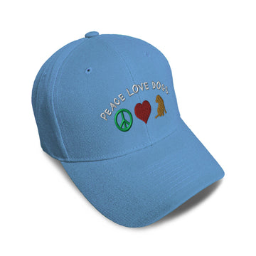 Kids Baseball Hat Peace Love Dogs Embroidery Toddler Cap Cotton