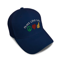 Kids Baseball Hat Peace Love Cats Embroidery Toddler Cap Cotton - Cute Rascals