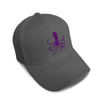 Kids Baseball Hat Octopus Purple Embroidery Toddler Cap Cotton - Cute Rascals