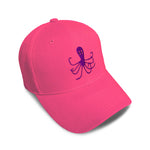 Kids Baseball Hat Octopus Purple Embroidery Toddler Cap Cotton - Cute Rascals