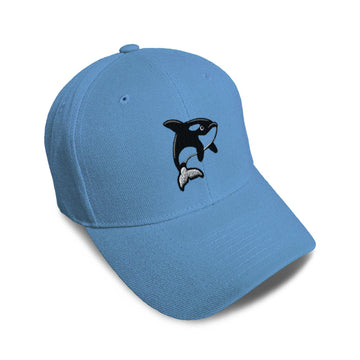 Kids Baseball Hat Orca Whale Sea Animal Embroidery Toddler Cap Cotton