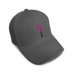 Kids Baseball Hat Tall Flamingo Pink Full Body Embroidery Toddler Cap Cotton - Cute Rascals