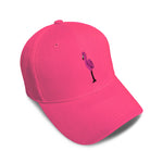 Kids Baseball Hat Tall Flamingo Pink Full Body Embroidery Toddler Cap Cotton - Cute Rascals