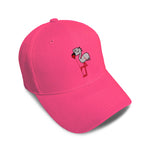 Kids Baseball Hat Cartoon White Flamingo Embroidery Toddler Cap Cotton - Cute Rascals