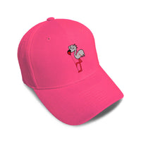 Kids Baseball Hat Cartoon White Flamingo Embroidery Toddler Cap Cotton - Cute Rascals