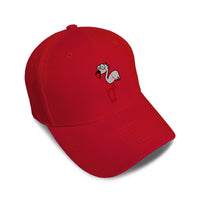 Kids Baseball Hat Cartoon White Flamingo Embroidery Toddler Cap Cotton - Cute Rascals