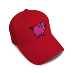Kids Baseball Hat Pink Piggy Embroidery Toddler Cap Cotton - Cute Rascals