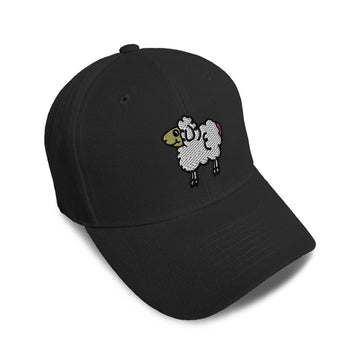 Kids Baseball Hat Cartoon Sheep Side Embroidery Toddler Cap Cotton