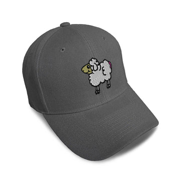 Kids Baseball Hat Cartoon Sheep Side Embroidery Toddler Cap Cotton