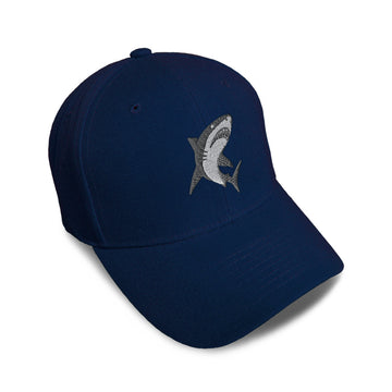 Kids Baseball Hat Big Angry Shark Embroidery Toddler Cap Cotton