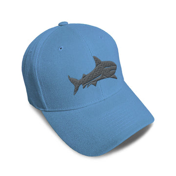 Kids Baseball Hat Shark Side View Embroidery Toddler Cap Cotton