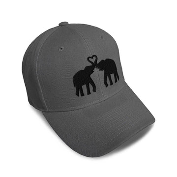 Kids Baseball Hat Elephant Couple Embroidery Toddler Cap Cotton