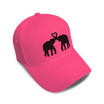 Kids Baseball Hat Elephant Couple Embroidery Toddler Cap Cotton