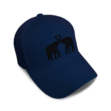Kids Baseball Hat Elephant Couple Embroidery Toddler Cap Cotton