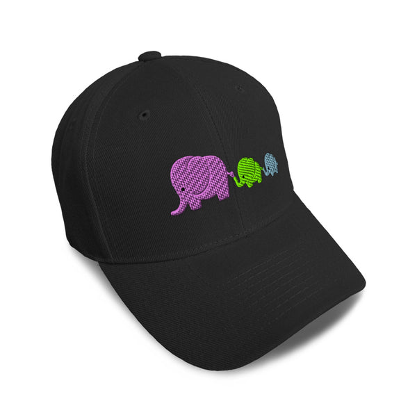 Kids Baseball Hat Elephant Family Mother Babies Embroidery Toddler Cap Cotton - Cute Rascals