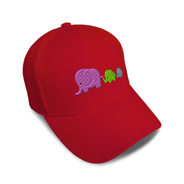 Kids Baseball Hat Elephant Family Mother Babies Embroidery Toddler Cap Cotton - Cute Rascals