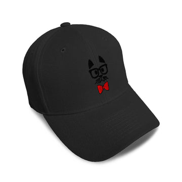Kids Baseball Hat Smart Dog Face Red Bow Tie Embroidery Toddler Cap Cotton