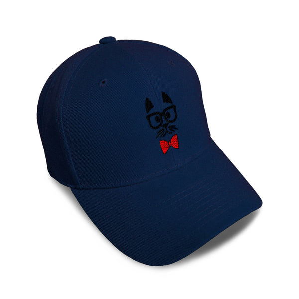 Kids Baseball Hat Smart Dog Face Red Bow Tie Embroidery Toddler Cap Cotton - Cute Rascals