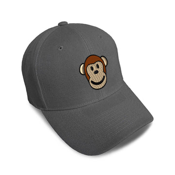 Kids Baseball Hat Cute Monkey Face Embroidery Toddler Cap Cotton