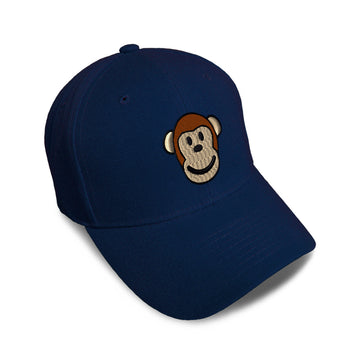 Kids Baseball Hat Cute Monkey Face Embroidery Toddler Cap Cotton