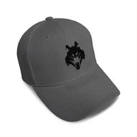 Kids Baseball Hat Wolf Face Black Embroidery Toddler Cap Cotton - Cute Rascals