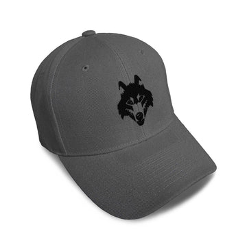 Kids Baseball Hat Wolf Face Black Embroidery Toddler Cap Cotton