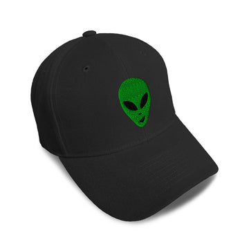Kids Baseball Hat Green Happy Alien Face Embroidery Toddler Cap Cotton
