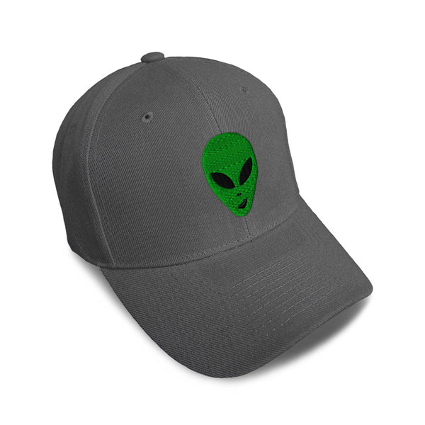 Kids Baseball Hat Green Happy Alien Face Embroidery Toddler Cap Cotton - Cute Rascals