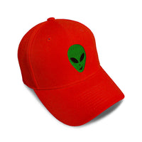 Kids Baseball Hat Green Happy Alien Face Embroidery Toddler Cap Cotton - Cute Rascals