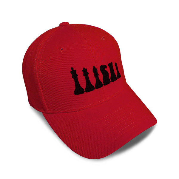 Kids Baseball Hat Chess Set Black Embroidery Toddler Cap Cotton - Cute Rascals