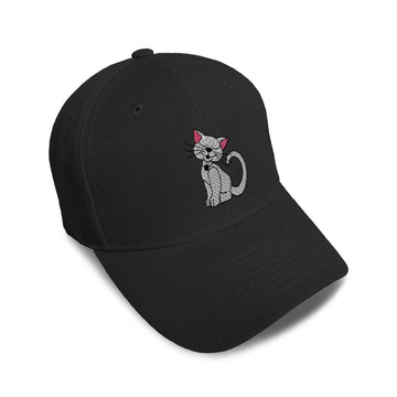 Kids Baseball Hat Kitten Embroidery Toddler Cap Cotton