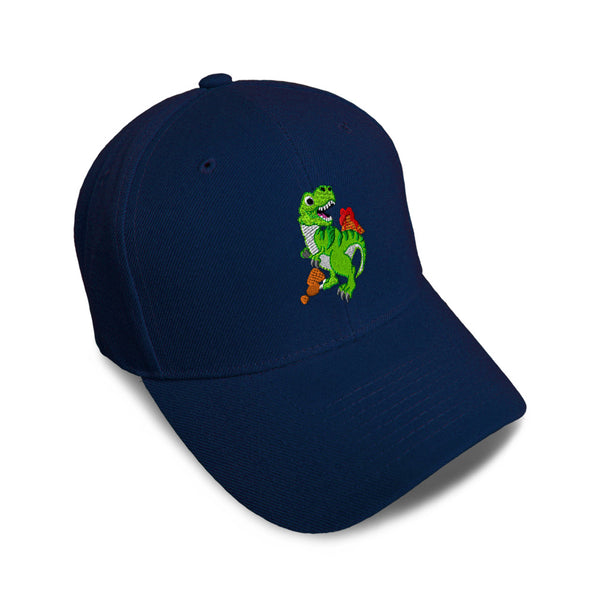 Kids Baseball Hat Kids T-Rex Dinosaur Embroidery Toddler Cap Cotton - Cute Rascals
