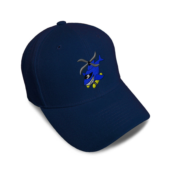 Kids Baseball Hat Kids Sharkcopter Embroidery Toddler Cap Cotton - Cute Rascals