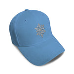 Kids Baseball Hat Unique Snow Flake Embroidery Toddler Cap Cotton - Cute Rascals