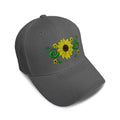 Kids Baseball Hat Plant Nature Sunflower Border Embroidery Toddler Cap Cotton