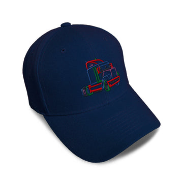Kids Baseball Hat Semi Truck Colorful Logo Embroidery Toddler Cap Cotton