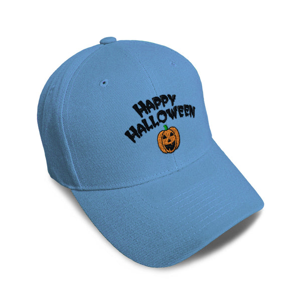 Kids Baseball Hat Happy Halloween Pumpkin Embroidery Toddler Cap Cotton - Cute Rascals