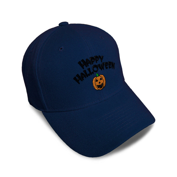 Kids Baseball Hat Happy Halloween Pumpkin Embroidery Toddler Cap Cotton - Cute Rascals