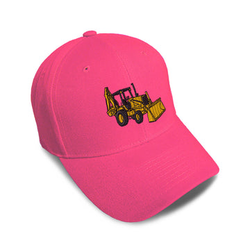 Kids Baseball Hat Backhoe Loader A Embroidery Toddler Cap Cotton